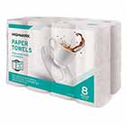 KITCHEN ROLL TOWELS, WHITE, HIGHMARK, 11" x 9", 110 TOWELS/ROLL, 8 ROLLS/CS THUMBNAIL