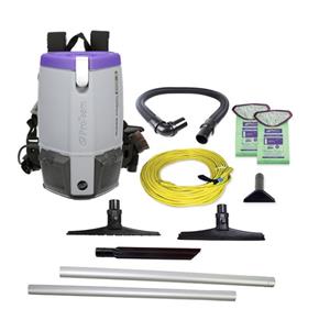BACKPACK VACUUM, 6 QT, SUPER COACH PRO 6, WITH 15" CARPET & HARD SURFACE SIDEWINDER TOOL KIT LARGE