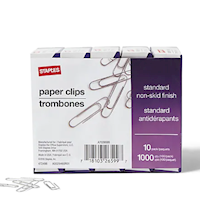 PAPER CLIPS, NONSKID, STAPLES BRAND, 1000/CT MAIN