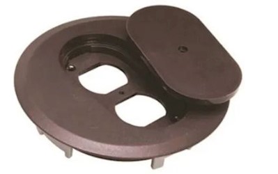 FLOOR BOX COVER, CARLON, THERMOPLASTIC, ROUND, DUPLEX LARGE