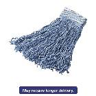 WET MOP HEAD, RUBBERMAID COMMERCIAL, SYNTHETIC, BLUE, 16 OZ, 5" HEADBAND, 6/CS THUMBNAIL