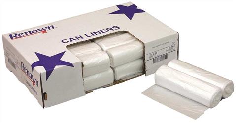 15 GALLON, 8 MIC, NATURAL, 24 X 33, HIGH DENSITY, CORELESS ROLL, 1000/CS LARGE