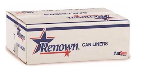60 GAL, 0.86 MIL, CLEAR, 38" x 60", RENOWN, 150 CT LARGE