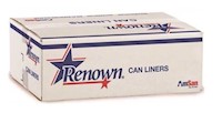 60 GAL, 0.86 MIL, CLEAR, 38" x 60", RENOWN, 150 CT MAIN