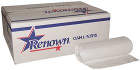 15 GALLON, 0.45 MIL, WHITE, 24 X 32, LOW DENSITY, CORELESS ROLL, 500/CS THUMBNAIL