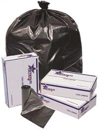 56 GALLON, 1.7 MIL, BLACK, 43 X 47, LOW DENSITY, CORELESS ROLLS, 100/CS MAIN