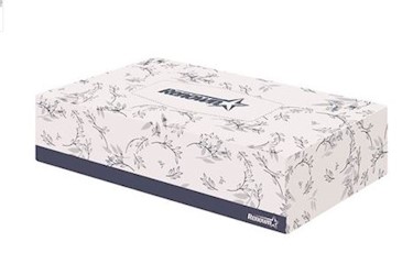 FACIAL TISSUES, RENOWN, 2-PLY, FLAT BOX, 100 TISSUES/BX, 30 BOXES/CT LARGE