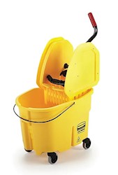 		 BUCKET/WRINGER COMBO UNIT, 35 QT., WAVEBRAKE 2.0, DOWN-PRESS, BLUE, RUBBERMAID LARGE