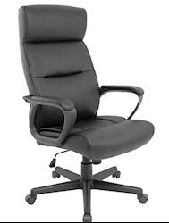 OFFICE CHAIR, RUTHERFORD LUXURA ERGONOMIC FAUX LEATHER SWIVEL MANAGER CHAIR, BLACK (ST45608V-CC) LARGE