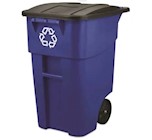RECYCLING CAN, WHEELED, WITH LID, BLUE, RUBBERMAID, 50 GALLON THUMBNAIL