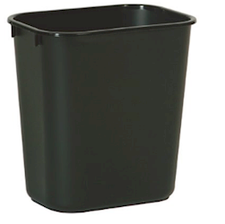 TRASH CAN, RUBBERMAID, BLACK, PLASTIC, 13 QT LARGE