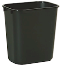 WASTEBASKET, 13 QT., BLACK, PLASTIC, RUBBERMAID THUMBNAIL