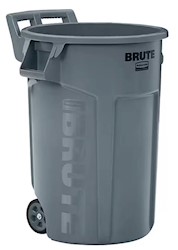 TRASH CAN, RUBBERMAID BRUTE RESIN, 44 GALLON, GREY (2131929) LARGE