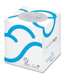 FACIAL TISSUES, 2-PLY, HEAVENLY SOFT, 8" x 8.2", 90 SHEETS/CUBE, 36 CUBE BOXES/CS LARGE