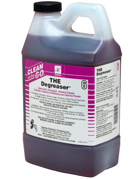 DEGREASER, INDUSTRIAL, SPARTAN, CLEAN ON THE GO, 6, 2 L, 4/CT LARGE