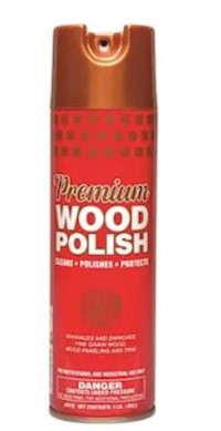 WOOD POLISH, PREMIUM, SPARTAN, AEROSOL CAN, LEMON SCENT, 16 OZ, 12/CT MAIN