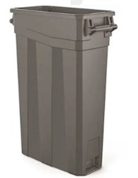 TRASH CAN, 23 GALLON, SLIM, WITH HANDLES, SUNCAST COMMERCIAL LARGE