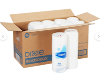 LIDS, FOR HOT CUPS, DOME PLASTIC, DIXIE, WHITE, 10-20 OZ., 500/CT MAIN