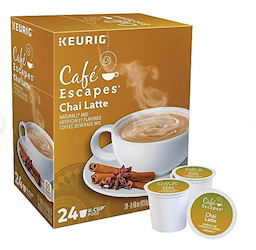 COFFEE, CHAI LATTE, K-CUP PODS, CAFE ESCAPES, 24/BOX LARGE