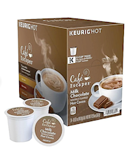 HOT COCOA, MILK CHOCOLATE, K-CUP PODS, CAFE ESCAPES, 24/BOX MAIN