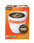 COFFEE, MEDIUM ROAST, K-CUP PODS, DUNKIN DONUTS ORIGINAL BLEND, 22/CT THUMBNAIL