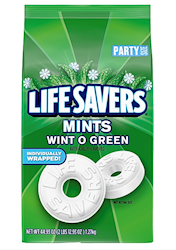 MINTS, LIFE SAVERS, WINT O GREEN, INDIVIDUALLY WRAPPED, HARD CANDY, PARTY SIZE, 44.92 OZ. LARGE