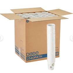 CUPS, POLY PAPER, HOT, WHITE, DIXIE PATHWAYS, 10 OZ., 1000/CT LARGE