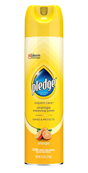 FURNITURE POLISH, ORANGE, PLEDGE, 9.7 OZ. LARGE