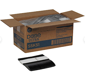 KNIVES, PLASTIC, BLACK, MEDIUM-WEIGHT, DIXIE ULTRA, 960/CT LARGE