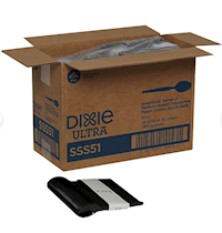 SPOONS, PLASTIC, BLACK, MEDIUM-WEIGHT, DIXIE ULTRA, 960/CT MAIN