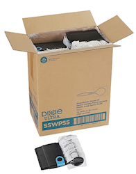 SPOONS, SOUP, INDIVIDUALLY WRAPPED, PLASTIC, BLACK, HEAVY-WEIGHT, DIXIE, 960/CT LARGE