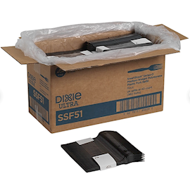 FORKS, PLASTIC, BLACK, MEDIUM-WEIGHT, DIXIE ULTRA, 960/CT LARGE