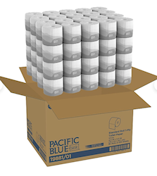 TOILET TISSUE, 1-PLY, INNER-WRAPPED, WHITE, PACIFIC BLUE, 550 SHEETS/ROLL, 80 ROLLS/CT LARGE