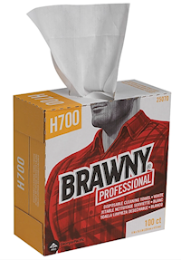 MULTIFOLD PAPER TOWELS, WHITE, HEAVY DUTY, BRAWNEY PROFESSIONAL, 1-PLY, 100 SHEETS/CT MAIN