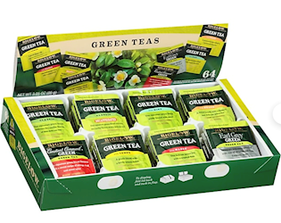 TEA, GREEN TEA VARIETY PACK, BAGS, 64/BOX LARGE