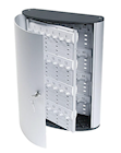KEY CABINET, WALL MOUNTED, BRUSHED ALUMINUM, 72 KEY CAPACITY, DURABLE, GREY/SILVER THUMBNAIL