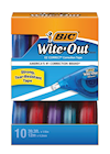 CORRECTION TAPE, WITE-OUT, BIC, WHITE, 10/PK THUMBNAIL