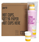 PAPER HOT CUPS, WHITE/YELLOW, 8 OZ., 500/CT THUMBNAIL