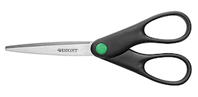 SCISSORS, STAINLESS STEEL, RECYCLED, POINTED TIP, BLACK, 7" THUMBNAIL