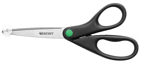 SCISSORS, STAINLESS STEEL, POINTED TIP, BLACK, 8" LARGE