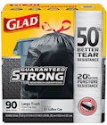 30 GALLON, LARGE DRAWSTRING TRASH BAGS, EXTRA STRONG, BLACK, 90/CT THUMBNAIL