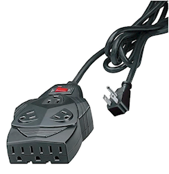 SURGE PROTECTOR, FELLOWES MIGHTY, 8 OUTLET, 6' CORD, BLACK LARGE