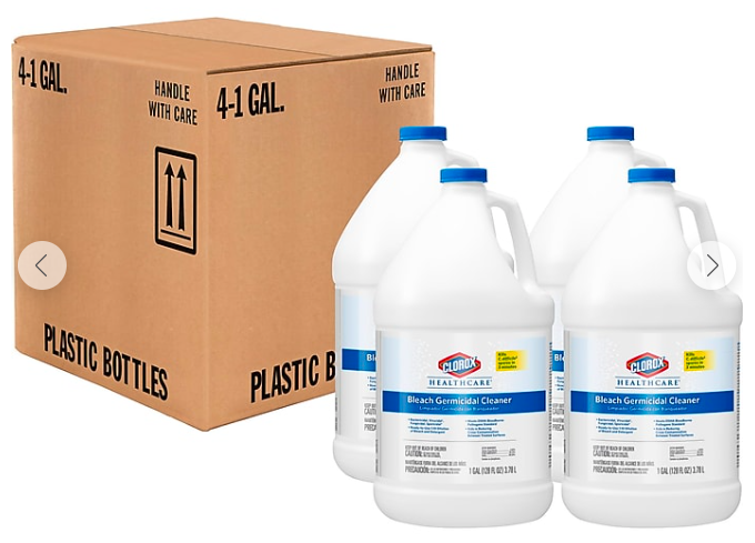 BLEACH GERMICIDAL CLEANER, CLOROX HEALTHCARE, 1 GALLON, 4/CT MAIN