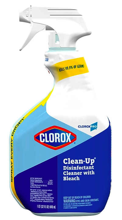 CLEANER, DISINFECTANT, CLOROXPRO CLEAN-UP, BLEACH, SPRAY, 32 OZ MAIN