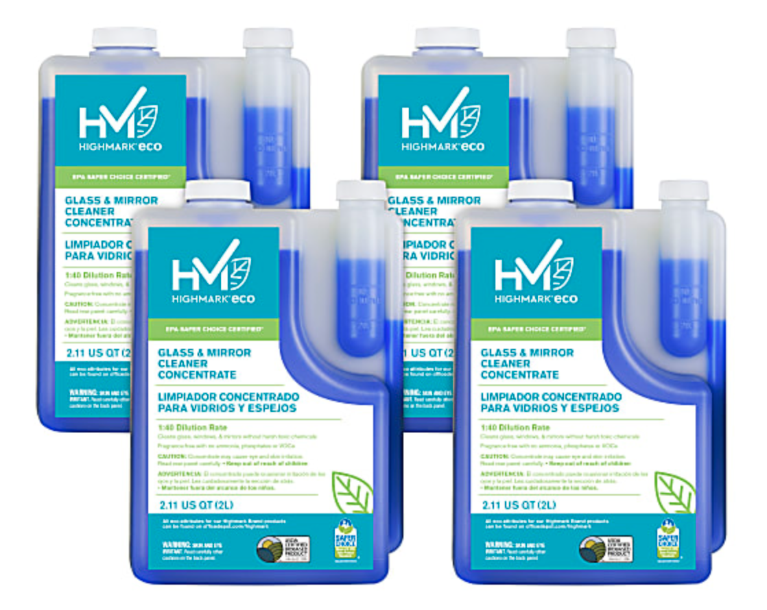 GLASS AND MIRROR CLEANER CONCENTRATE, HIGHMARK® EC,  2 LITERS, CASE OF 4 BOTTLES MAIN