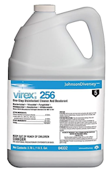 Disinfectant, Diversey Virex II 256, One-Step, Mint Scent, 1 Gallon, 4/Ct  (Inventory Limited) LARGE