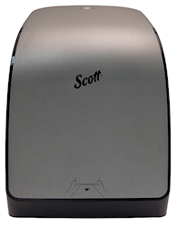 DISPENSER, HARDWOUND PAPER TOWELS, SCOTT MANUAL, METALLIC LARGE