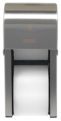 DISPENSER, TOILET TISSUE, COMPACT, 2-ROLL, VERTICAL, STAINLESS STEEL LARGE