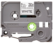 LABEL MAKER TAPE, BROTHER TZES211, 0.23" WIDE, BLACK ON WHITE, P-TOUCH THUMBNAIL