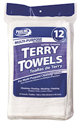 BAR TOWELS, ALL-PPURPOSE, TERRYCLOTH, INTEX, 12/BAG LARGE